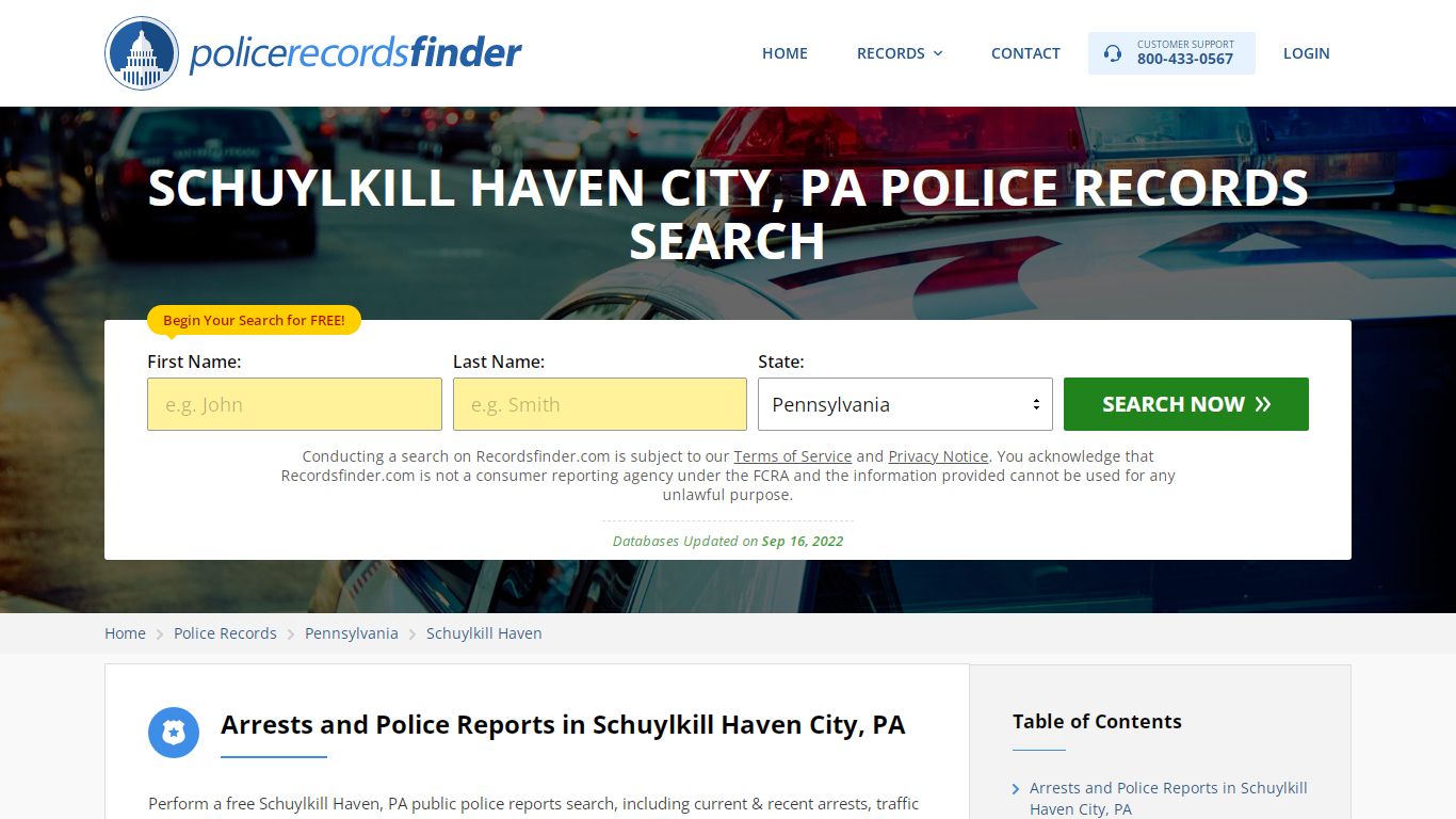 SCHUYLKILL HAVEN CITY, PA POLICE RECORDS SEARCH - RecordsFinder